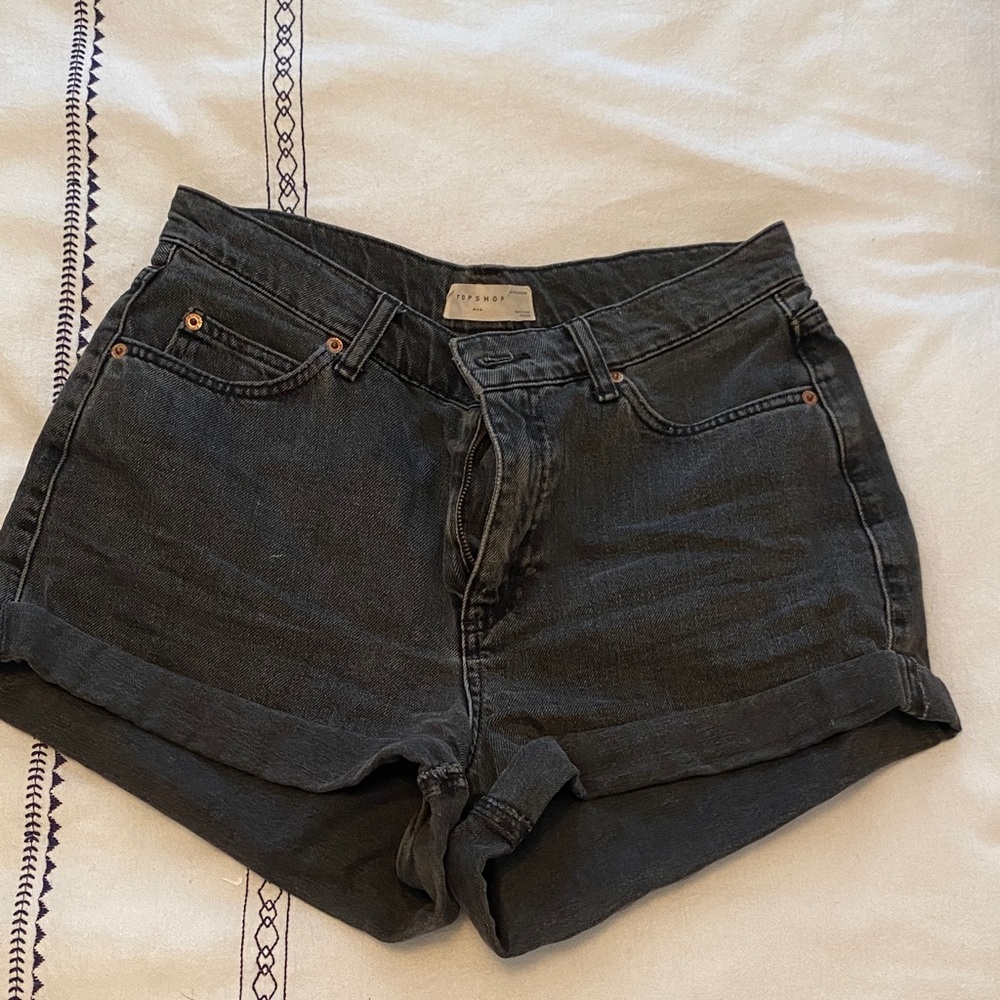 Topshop Charcoal Jean Shorts for Women